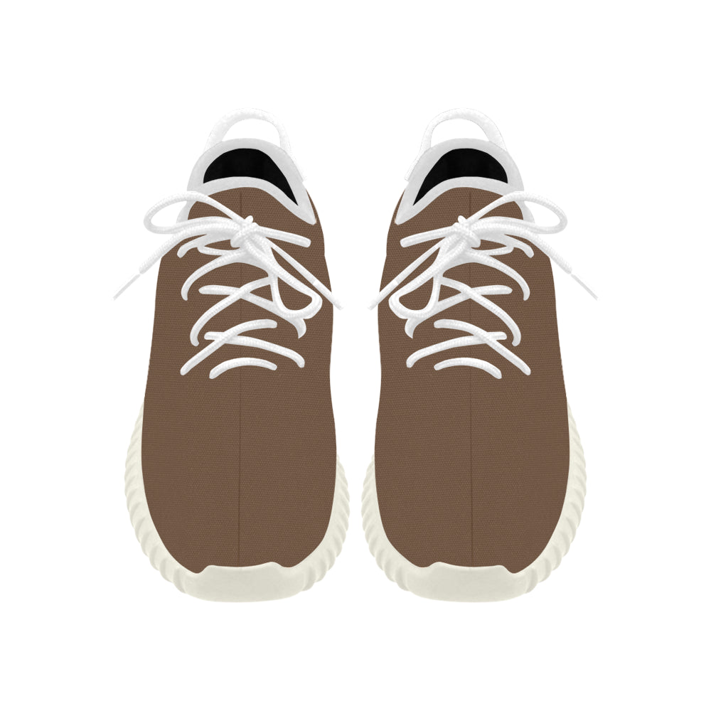 brown logo Grus Women's Breathable Woven Running Shoes (Model 022)