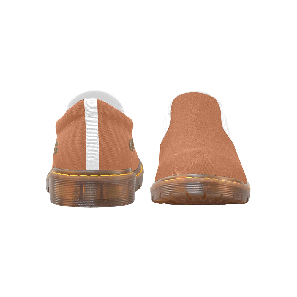 brown logo Martin Women's Slip-On Loafer (Model 12031)