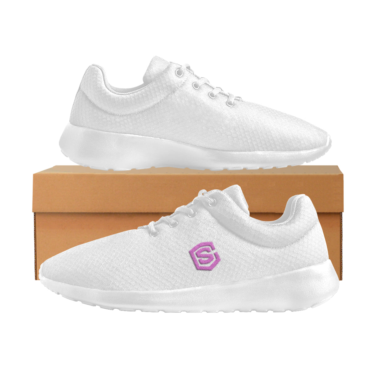 pink logo Women's Athletic Shoes (Model 0200)