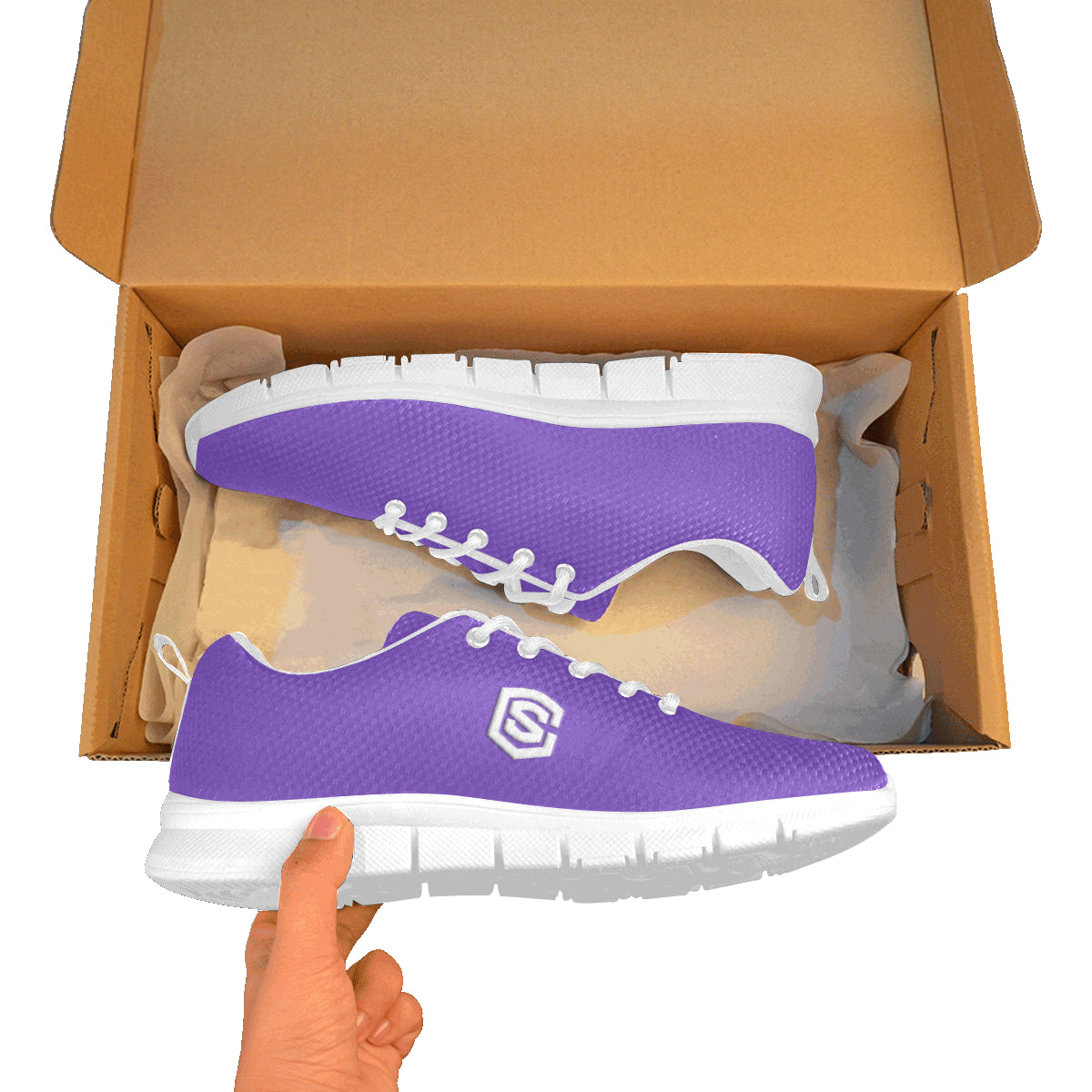 white logo Women's Breathable Running Shoes (Model 055)