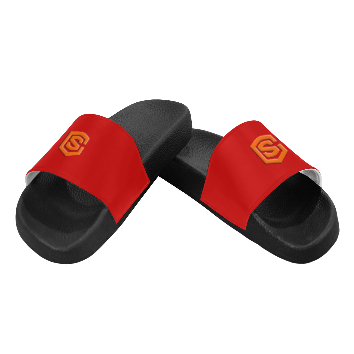 orange logo Men's Slide Sandals (Model 057)