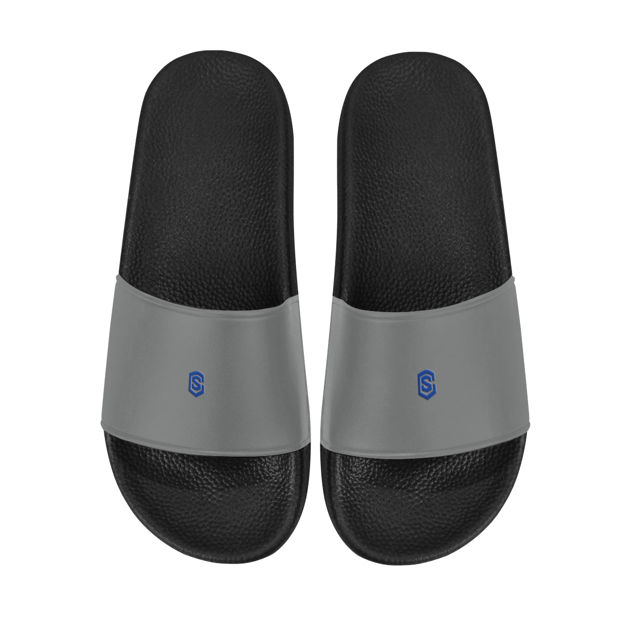 blue logo Women's Slide Sandals (Model 057)