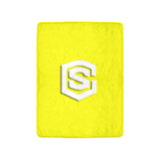 Yellow Ultra-Soft Micro Fleece Blanket with White Logo Ultra-Soft Micro Fleece Blanket 30"x40"