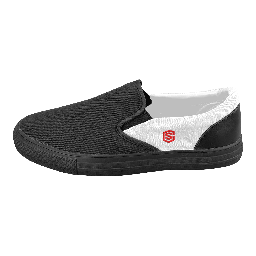 red logo Women's Slip-on Canvas Shoes (Model 019)