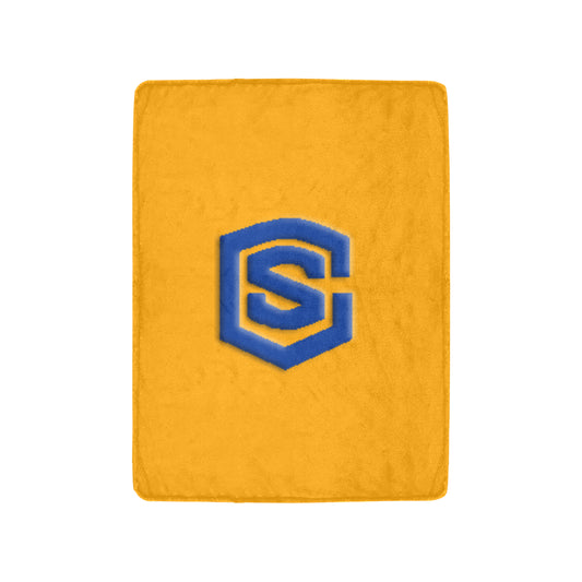 Orange Ultra-Soft Micro Fleece Blanket with Blue Logo Ultra-Soft Micro Fleece Blanket 30"x40"