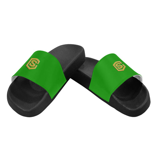 gold logo Men's Slide Sandals (Model 057)