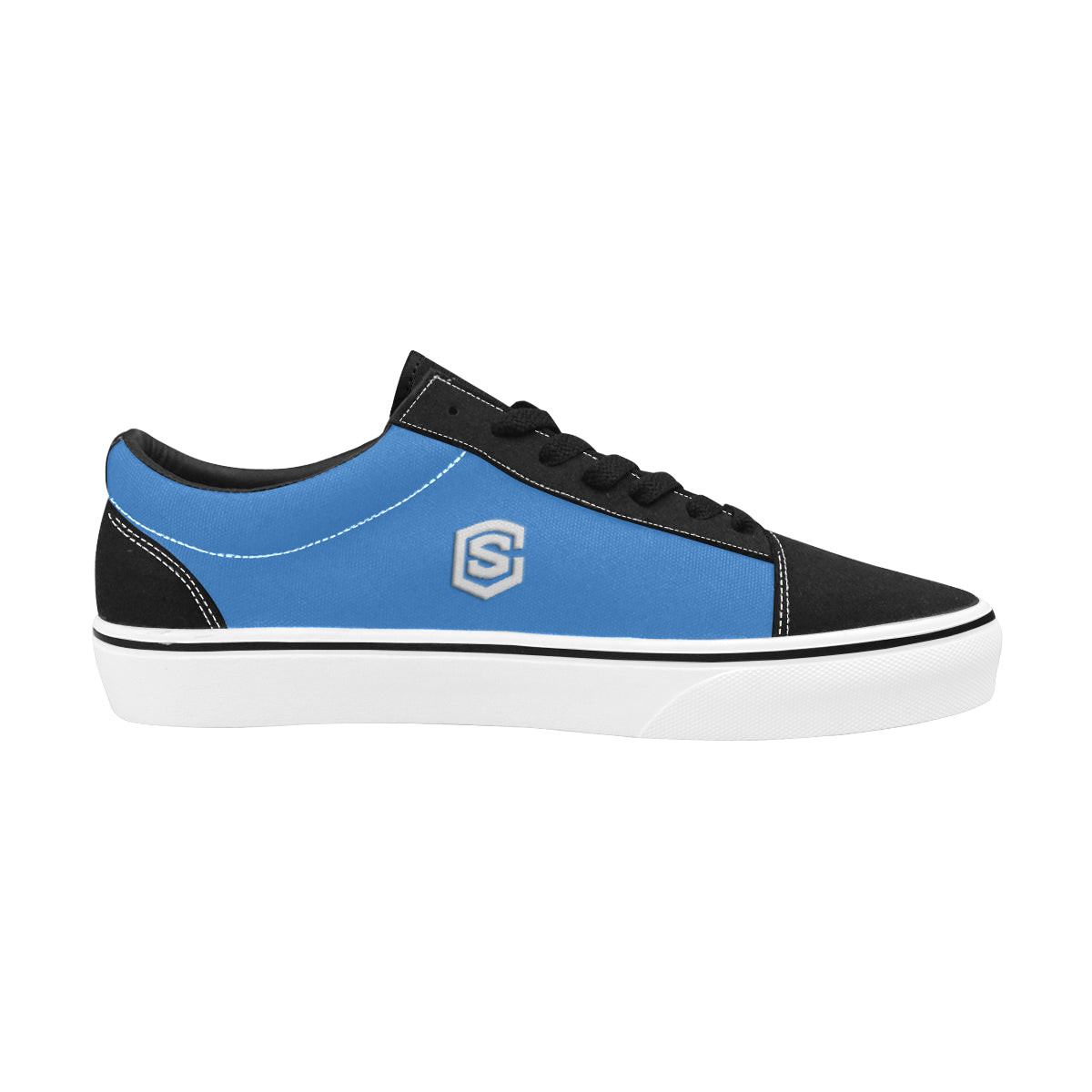 white logo Men's Low Top Skateboarding Shoes (Model E001-2)