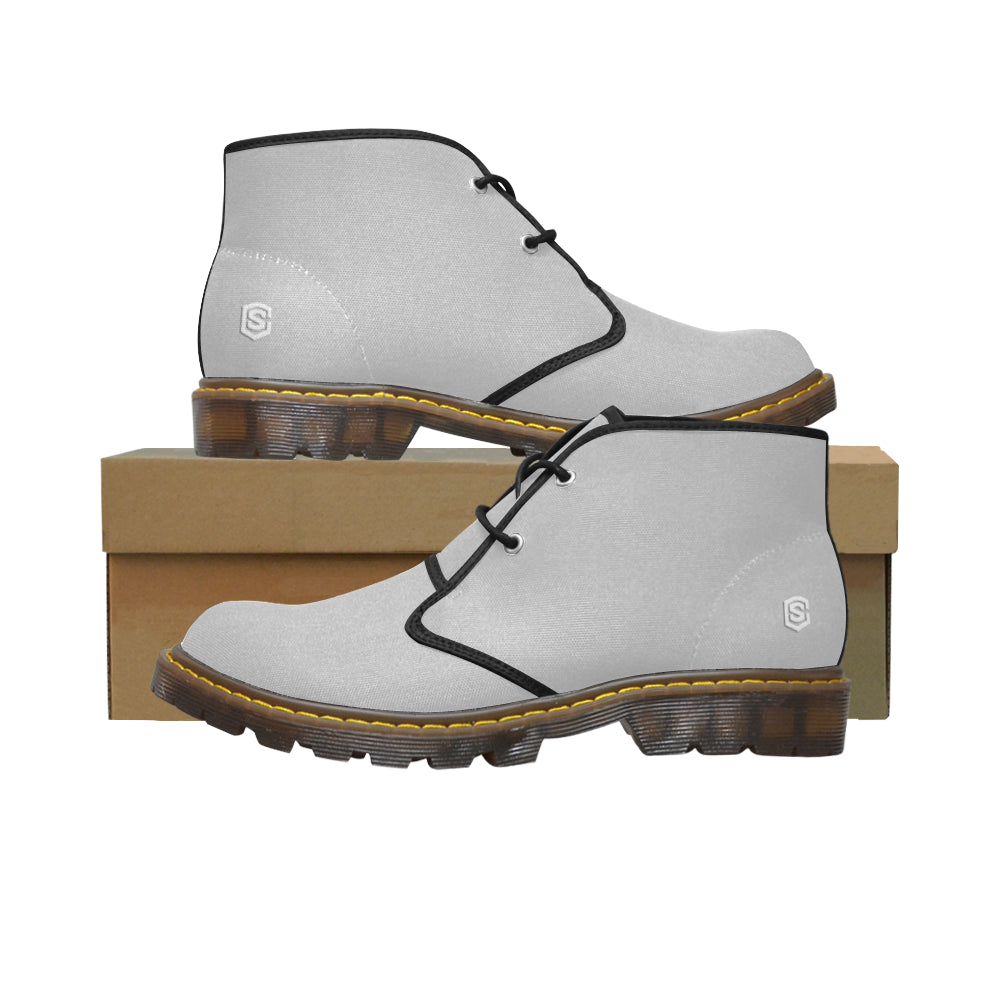 white Men's Canvas Chukka Boots (Model 2402-1)