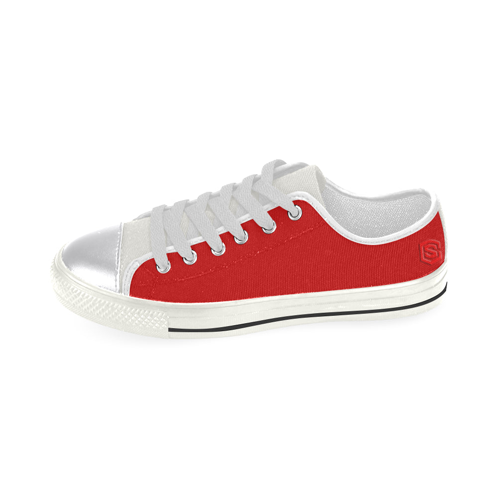red logo Women's Classic Canvas Shoes (Model 018)