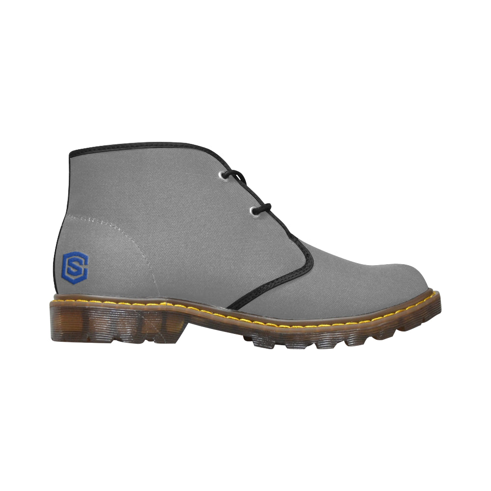 blue logo Women's Canvas Chukka Boots (Model 2402-1)