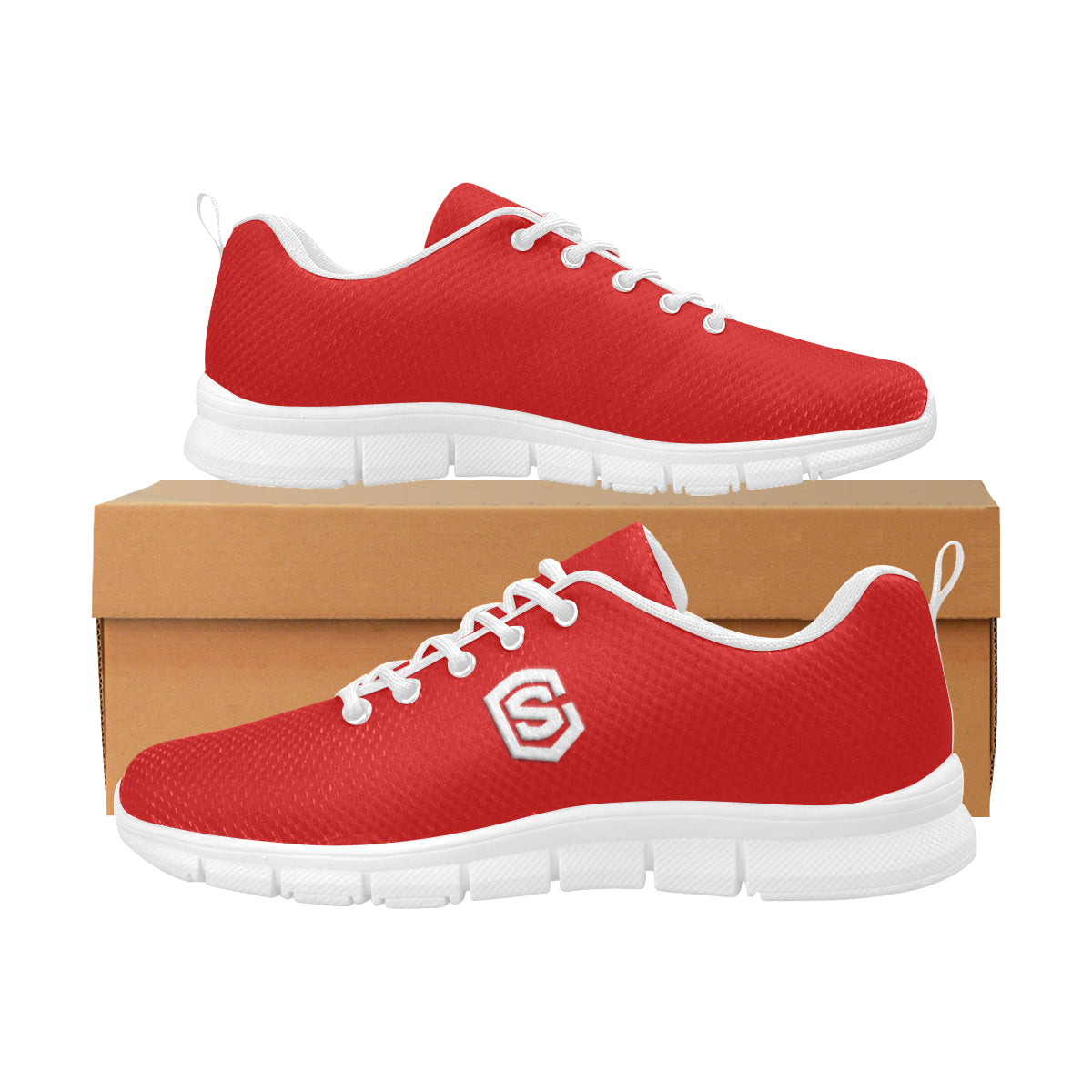 white logo Women's Breathable Running Shoes (Model 055)