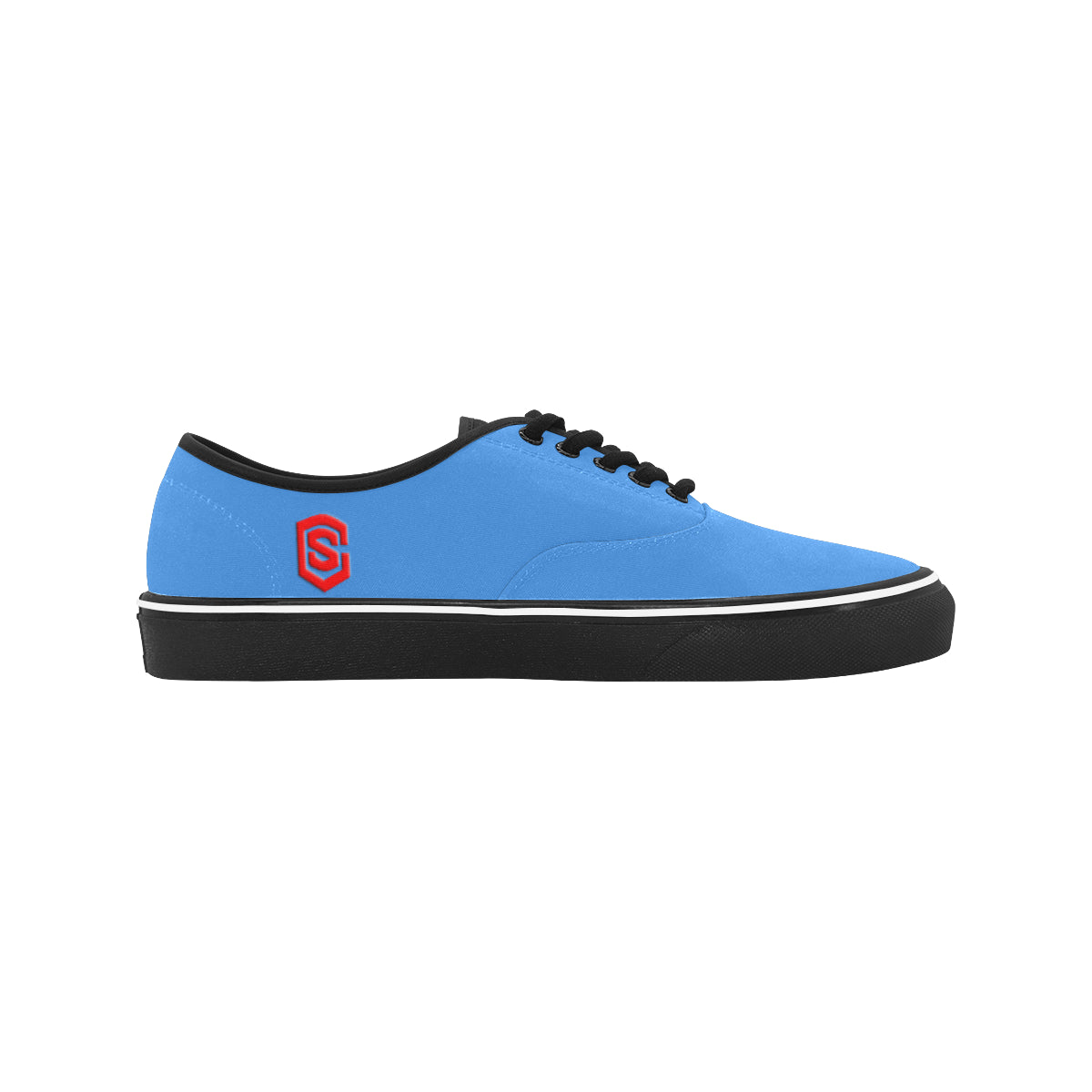 red logo Classic Men's Canvas Low Top Shoes/Large (Model E001-4)