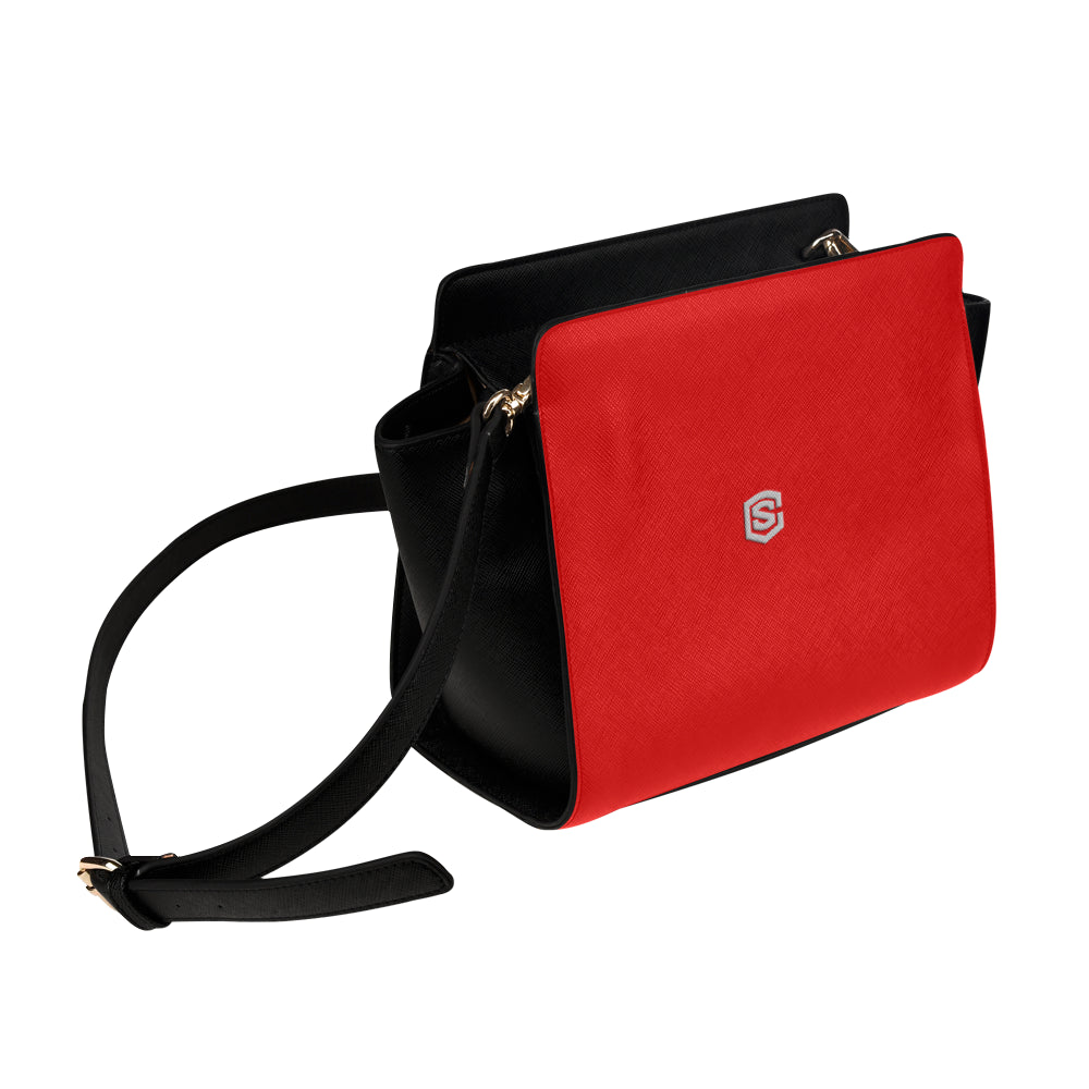 RED SATCHEL BAG silver logo Satchel Bag (Model 1635)