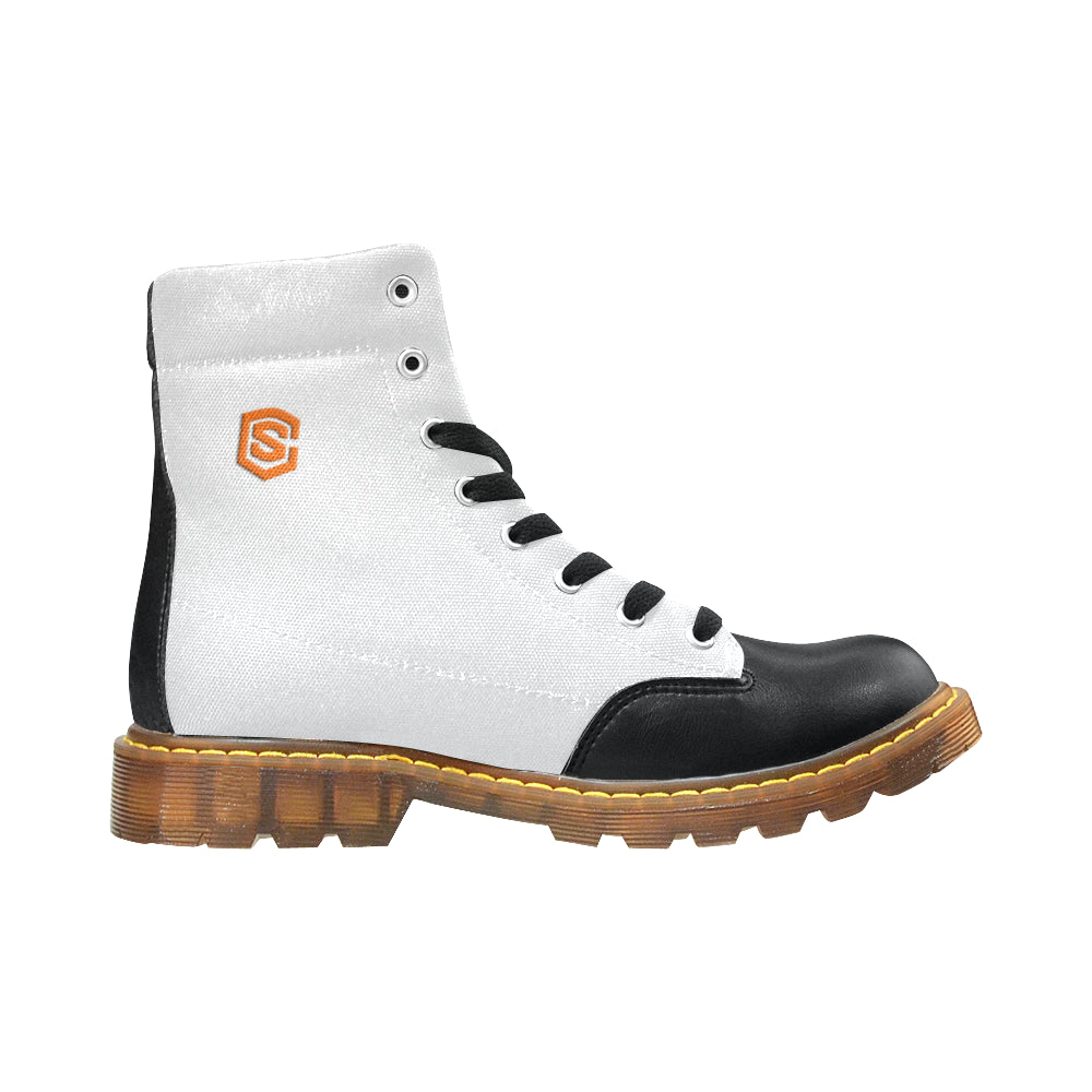 orange logo Apache Round Toe Men's Winter Boots (Model 1402)