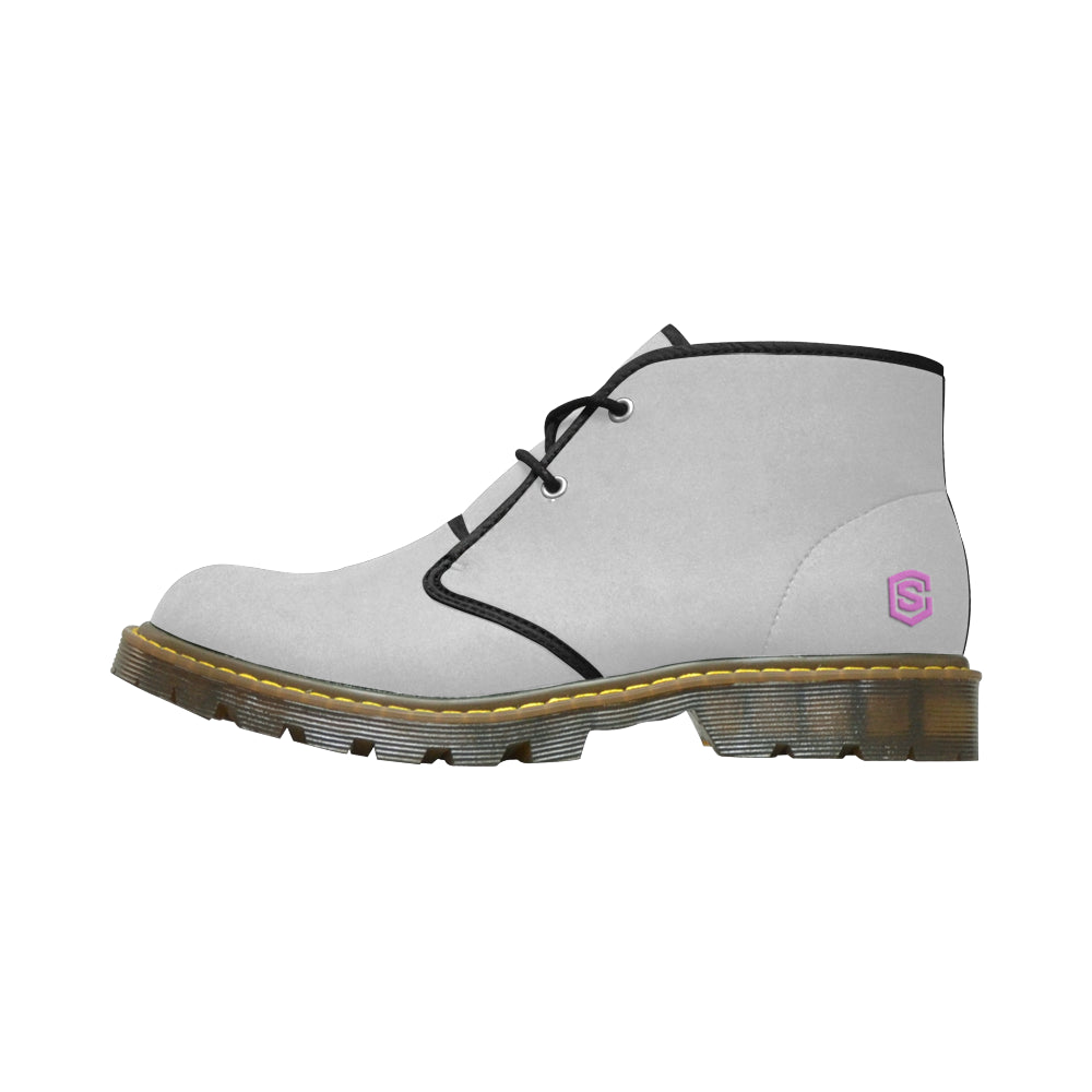 pink logo Women's Nubuck Chukka Boots (Model 2402)