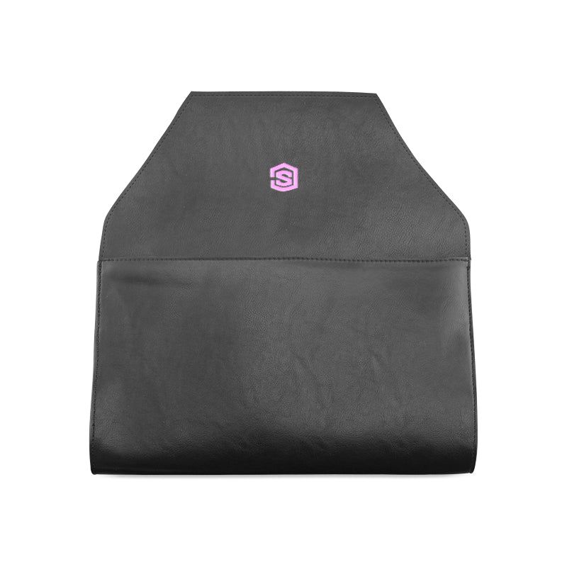 BLACK CLUTCH BAG pink logo Clutch Bag (Model 1630)