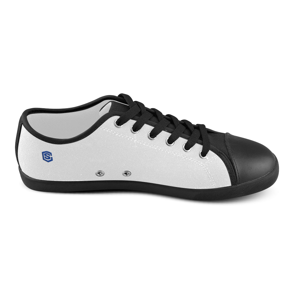 blue Logo Men's Canvas Shoes (Model 016)