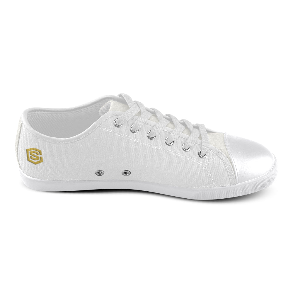gold logo Women's Canvas Shoes (Model 016)