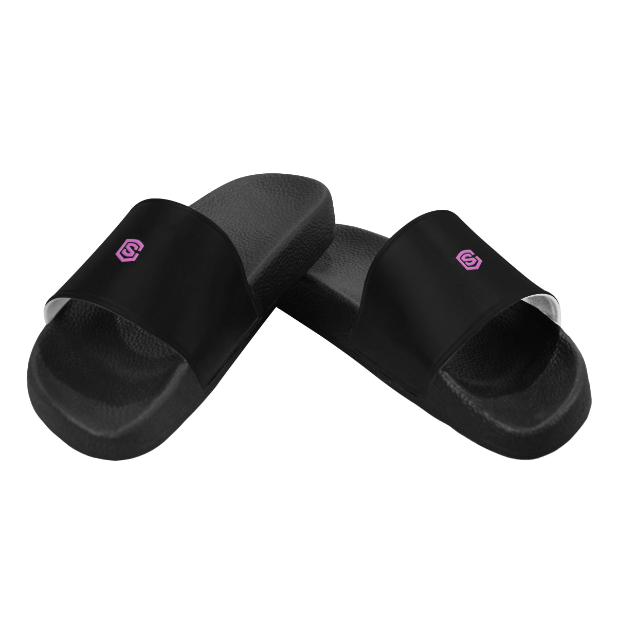pink logo Women's Slide Sandals (Model 057)