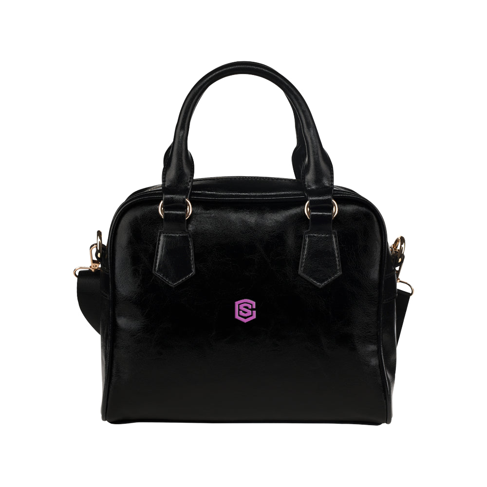 BLACK Shoulder Handbag pink logo Shoulder Handbag (Model 1634)