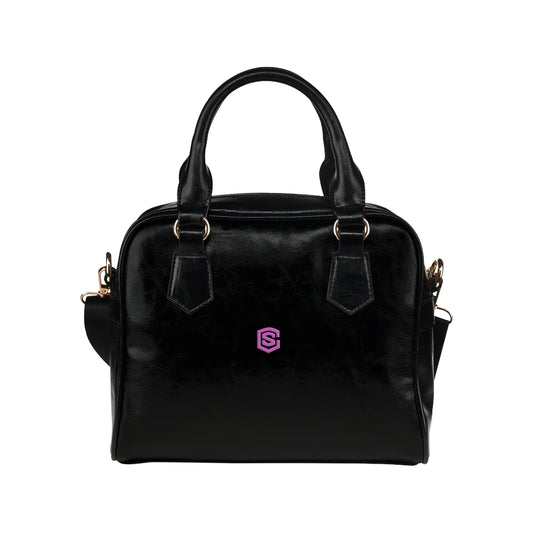 BLACK Shoulder Handbag pink logo Shoulder Handbag (Model 1634)