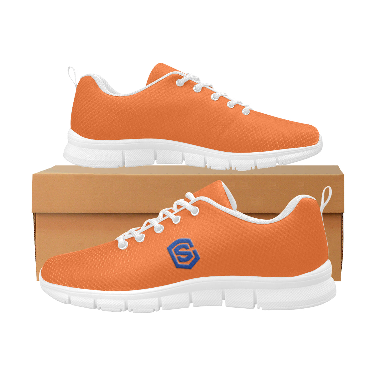 blue logo Women's Breathable Running Shoes (Model 055)