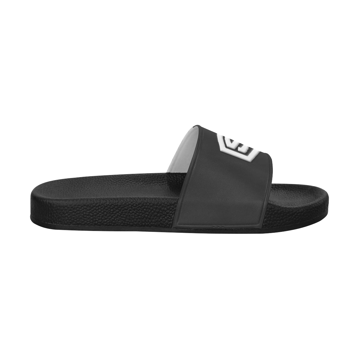 white logo Men's Slide Sandals (Model 057)