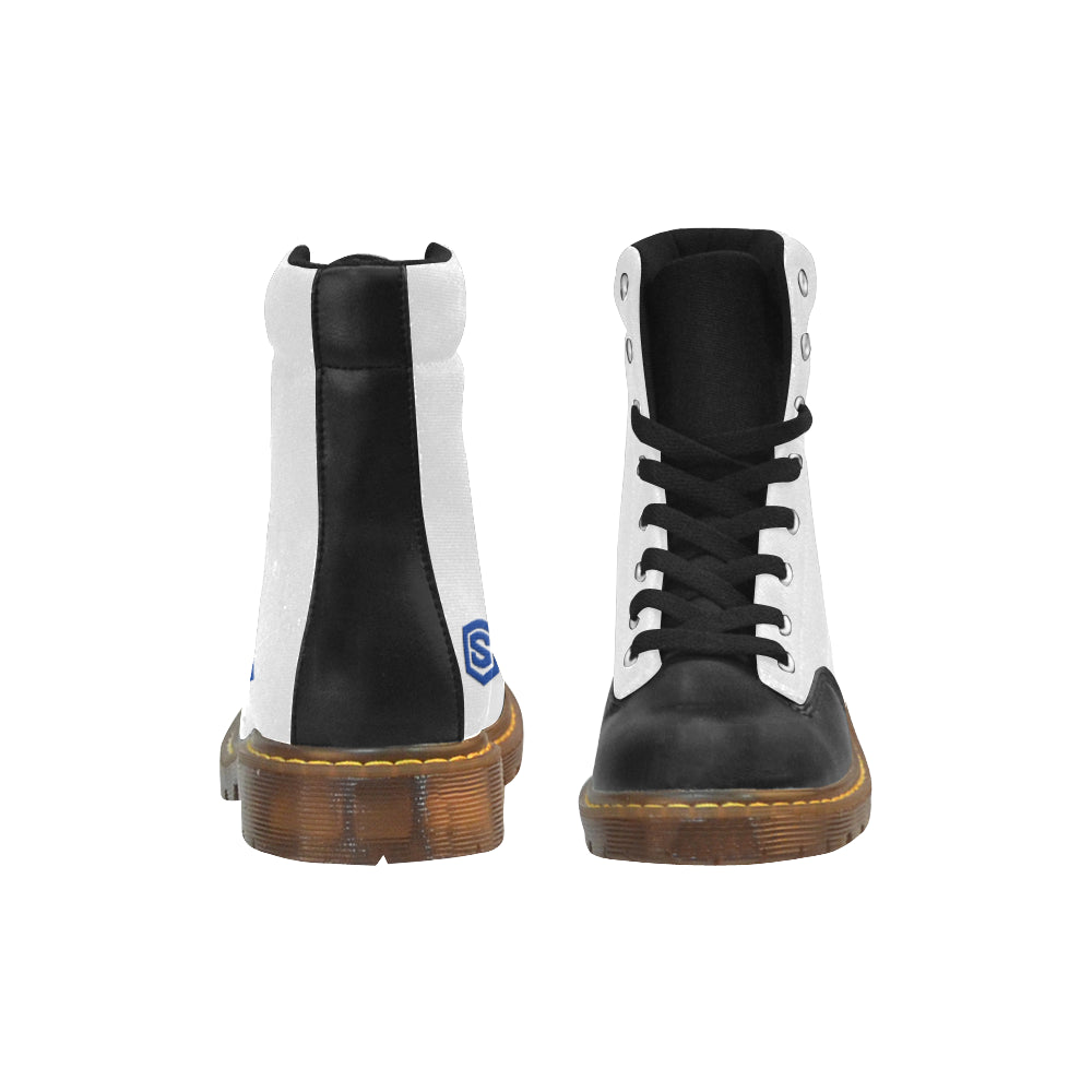 blue logo Apache Round Toe Women's Winter Boots (Model 1402)