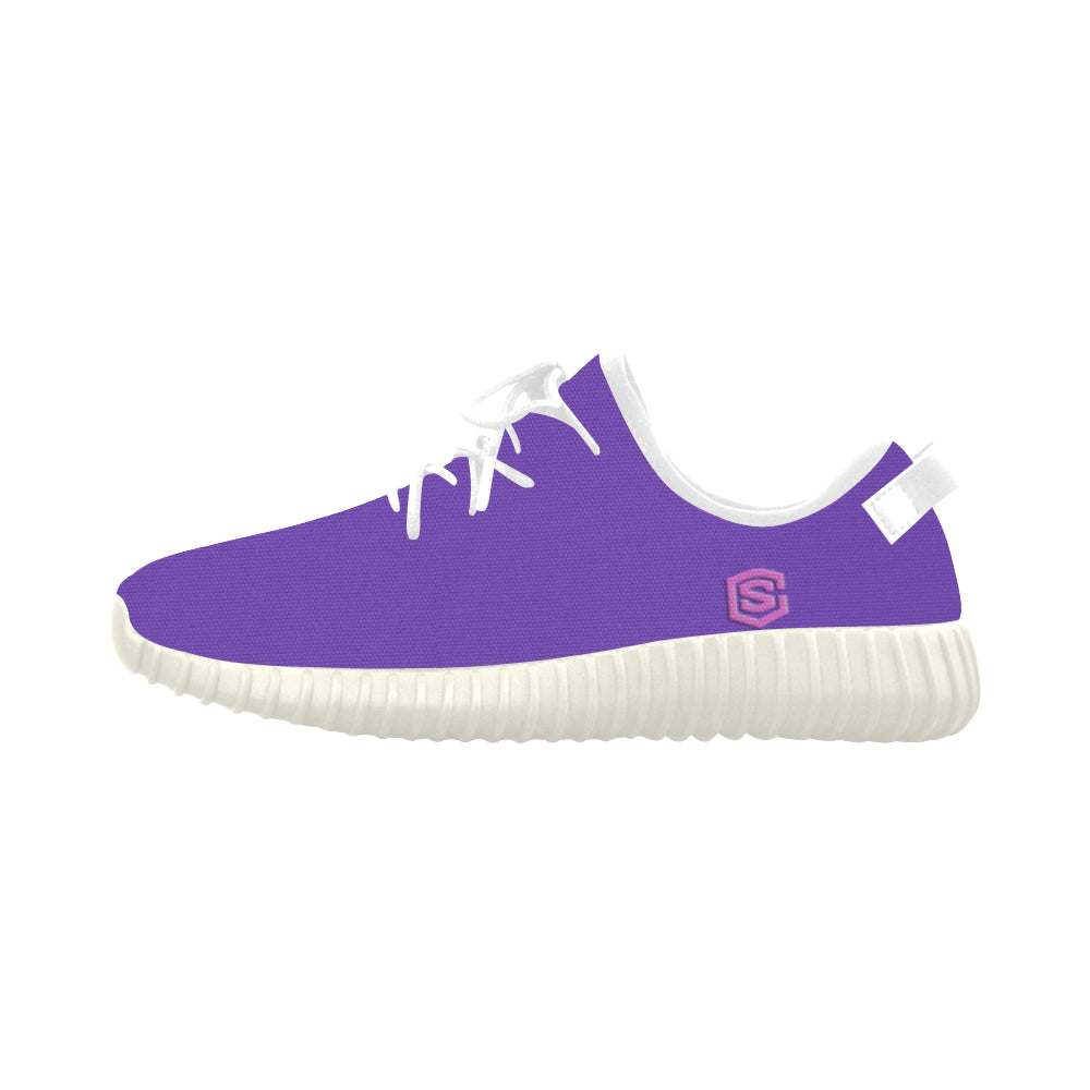 pink logo Grus Women's Breathable Woven Running Shoes (Model 022)