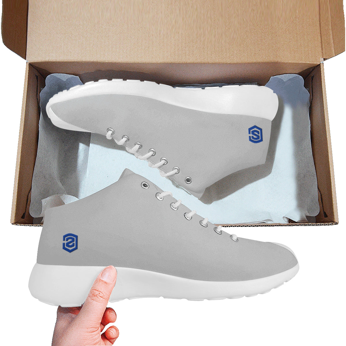 blue logo Men's Basketball Training Shoes (Model 47502)