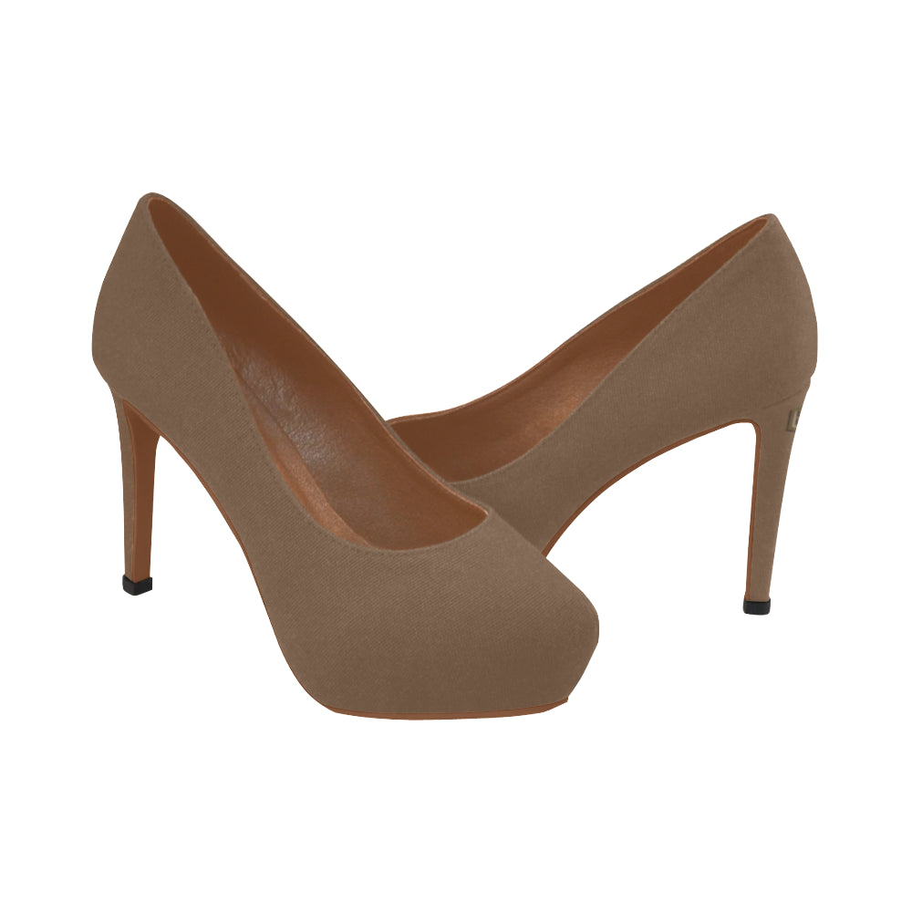 STOCK HORSE Women's High Heels  brown logo Women's High Heels (Model 044)