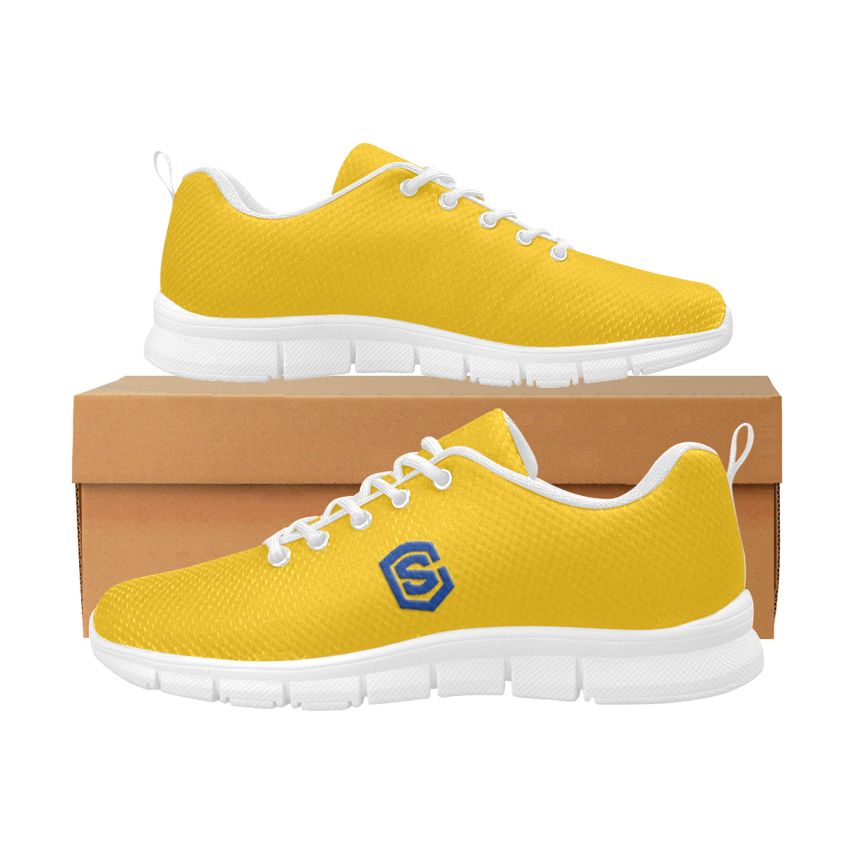 blue logo Women's Breathable Running Shoes (Model 055)