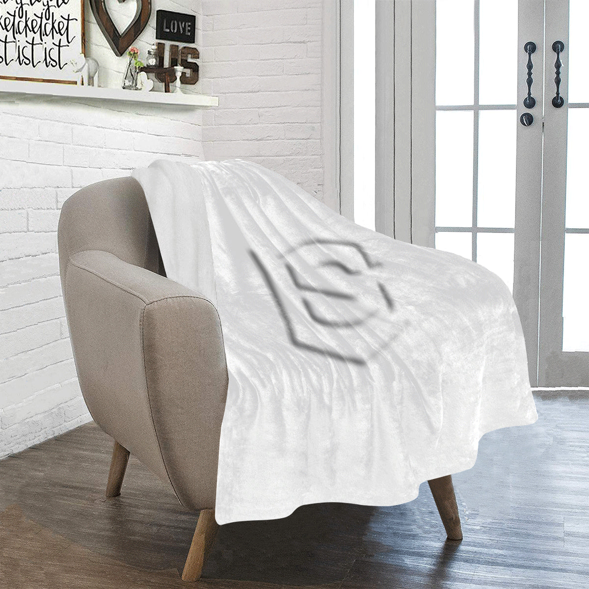 White Ultra-Soft Micro Fleece Blanket with White Logo Ultra-Soft Micro Fleece Blanket 30"x40"