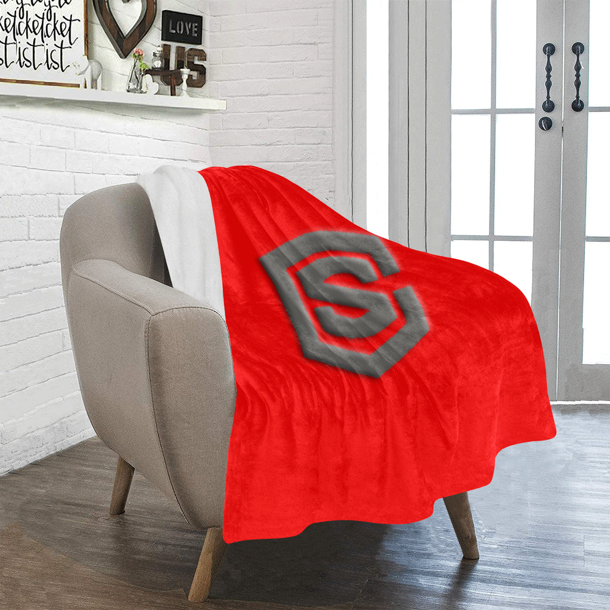 Red Ultra-Soft Micro Fleece Blanket with Gray Logo Ultra-Soft Micro Fleece Blanket 30"x40"