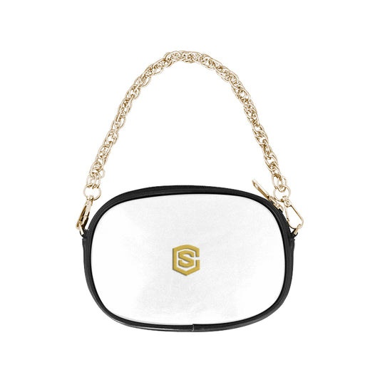 WHITE CHAIN PURSE gold logo Chain Purse (Model 1626)