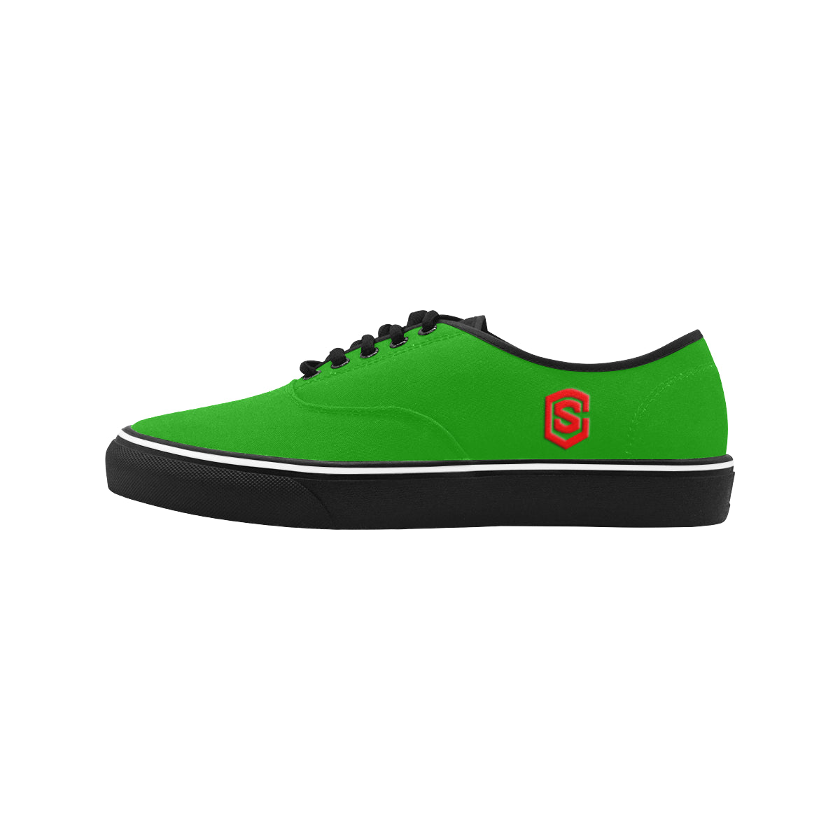 red logo Classic Men's Canvas Low Top Shoes/Large (Model E001-4)