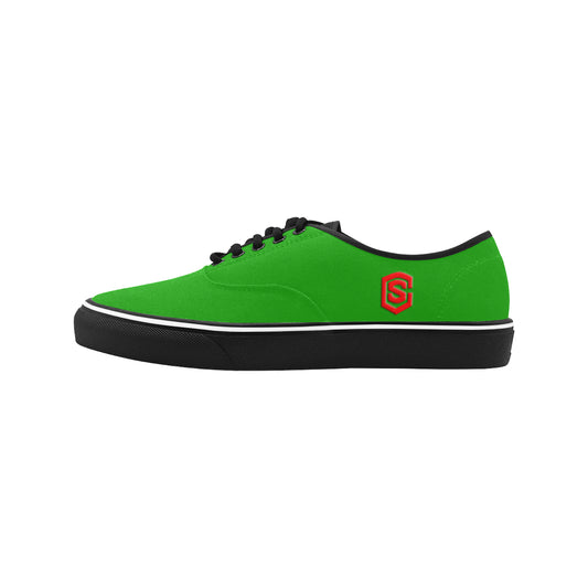 red logo Classic Men's Canvas Low Top Shoes/Large (Model E001-4)