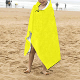 Yellow Kids' Hooded Bath Towels with White Logo Kids' Hooded Bath Towels