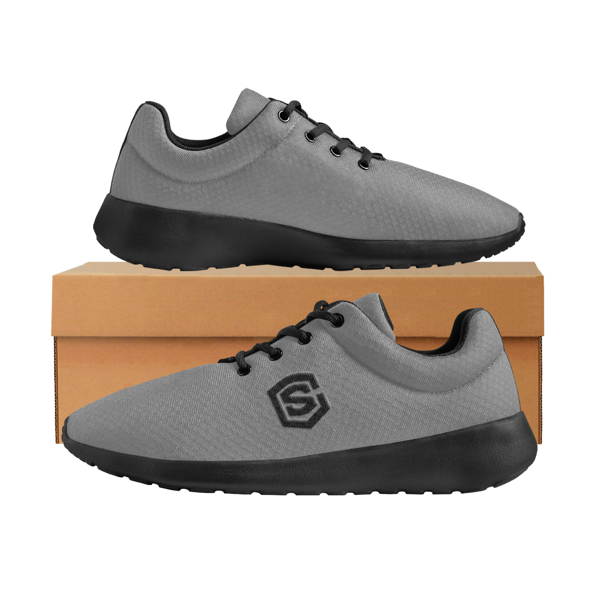 black logo Men's Athletic Shoes (Model 0200)