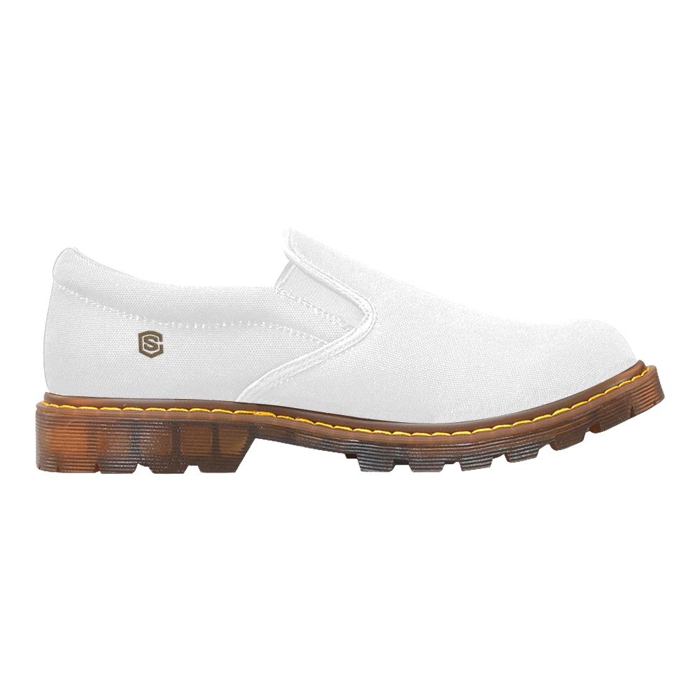 brown logo Martin Women's Slip-On Loafer (Model 12031)