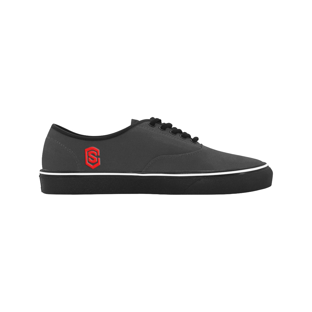 red logo Classic Men's Canvas Low Top Shoes/Large (Model E001-4)