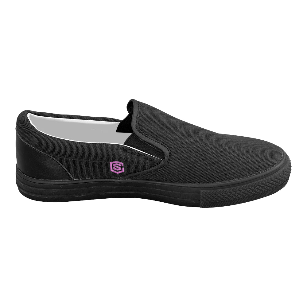 pink logo Women's Slip-on Canvas Shoes (Model 019)