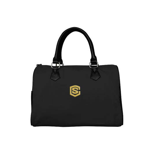 BLACK  HANDBAG gold logo Boston Handbag (Model 1621)