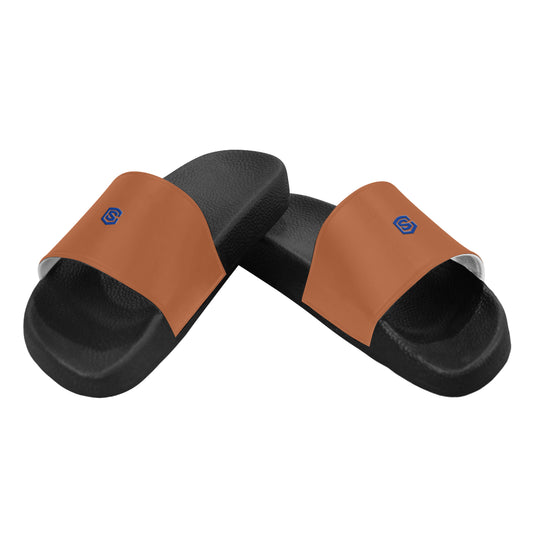 blue logo Women's Slide Sandals (Model 057)