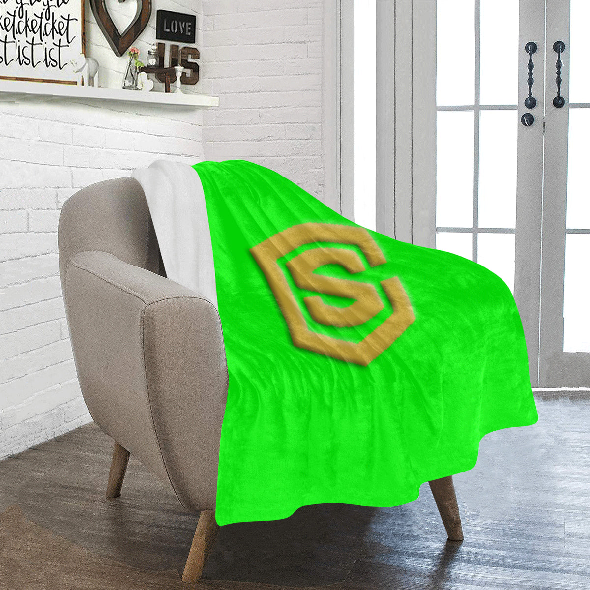 Green Ultra-Soft Micro Fleece Blanket with Gold Logo Ultra-Soft Micro Fleece Blanket 30"x40"