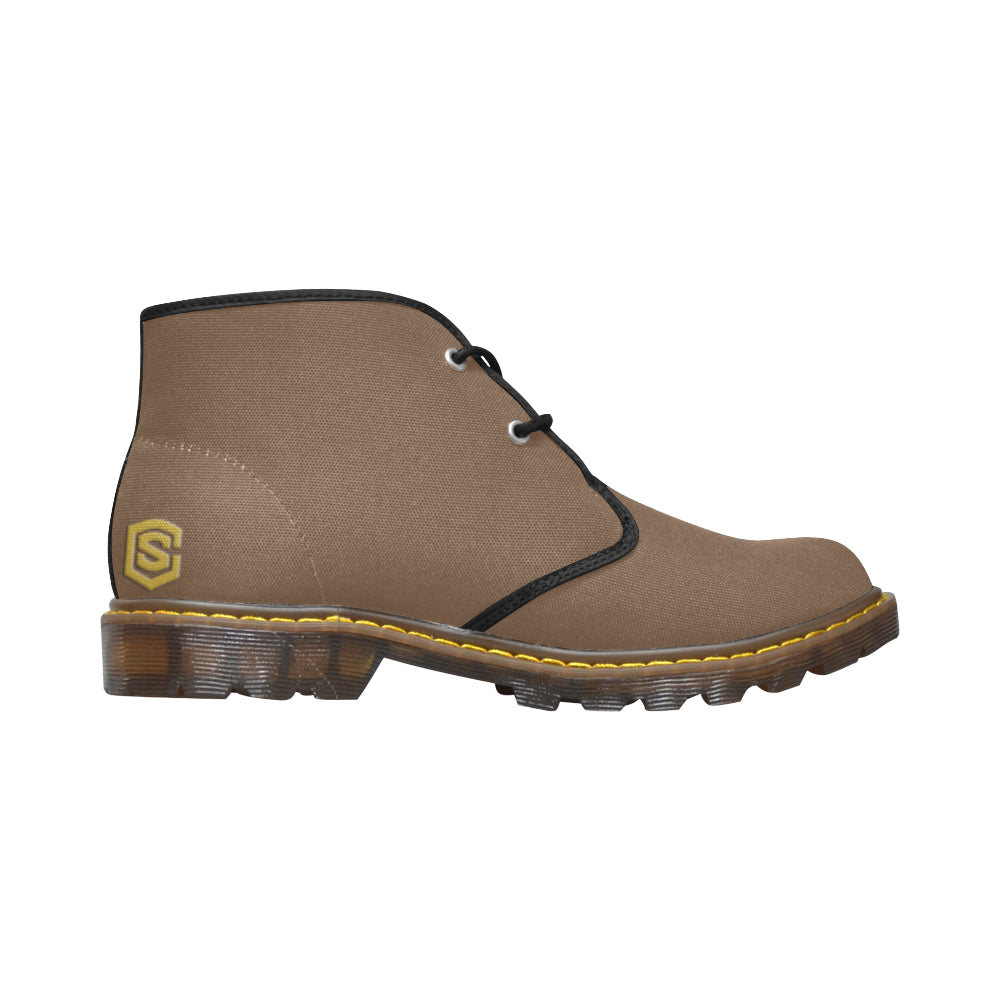 gold logo Women's Canvas Chukka Boots (Model 2402-1)