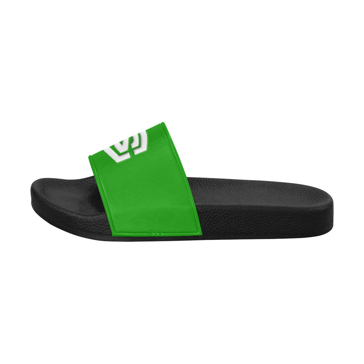 white logo Men's Slide Sandals (Model 057)