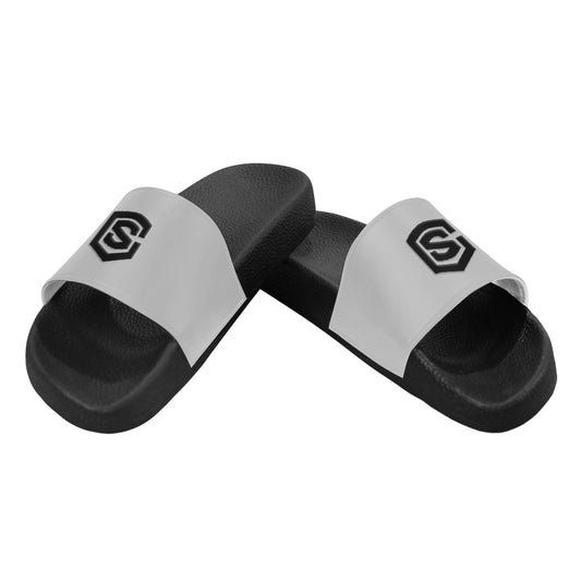 black logo Men's Slide Sandals (Model 057)