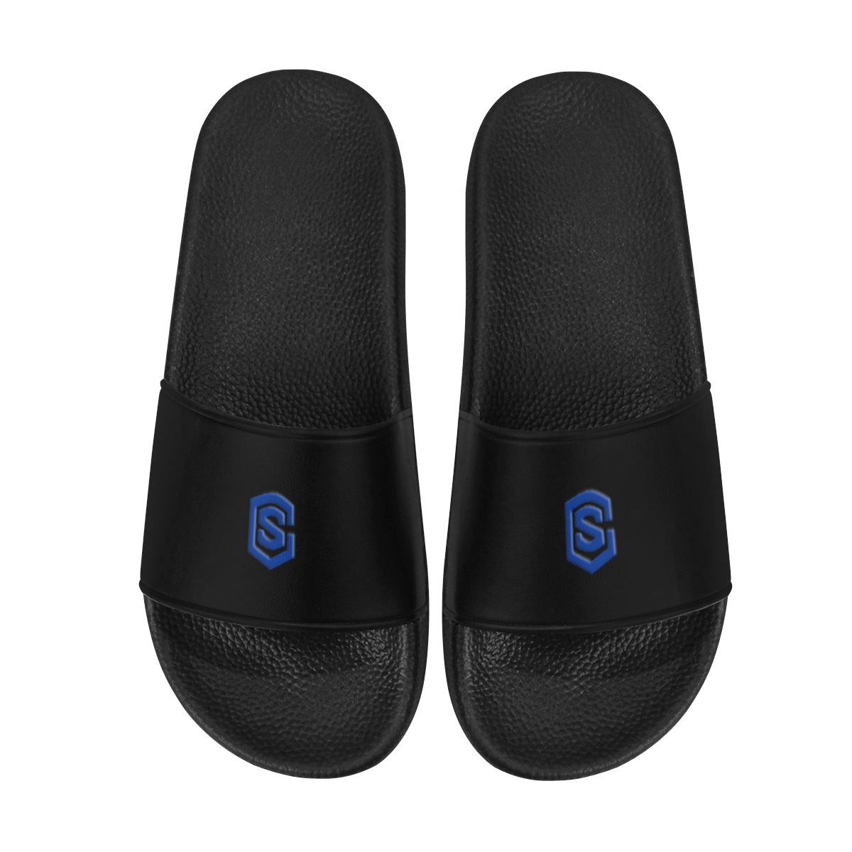 blue logo Men's Slide Sandals (Model 057)