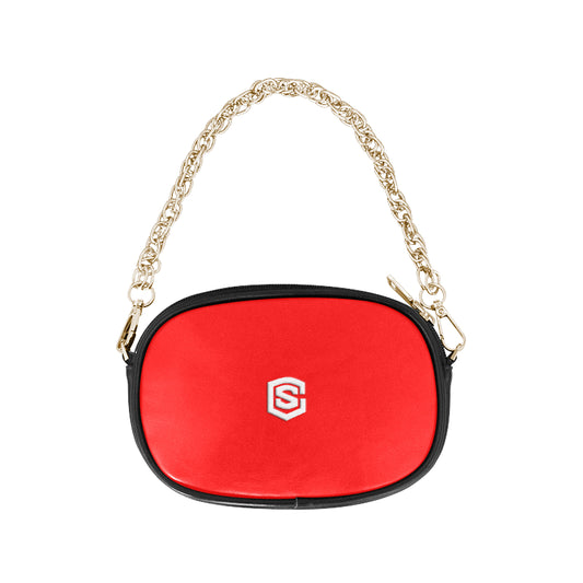 RED CHAIN PURSE white logo Chain Purse (Model 1626)